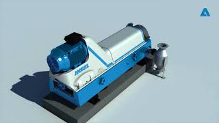 ANDRITZ Separation  3D animation of 3phase decanter for sludge treatment [upl. by Nahsrad]