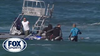 SHARK ATTACK Pro Surfer Mick Fanning encounters shark in South Africa [upl. by Hadeehsar469]