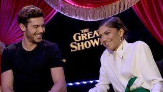 Zac Efron Zendaya and Hugh Jackman interview  THE GREATEST SHOWMAN [upl. by Naivad937]