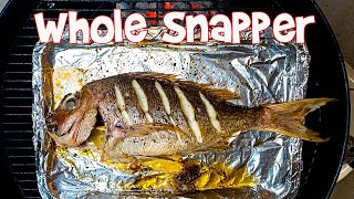 Whole Snapper cooked on a Weber Kettle recipe [upl. by Michaud]