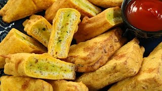 Stuffed Bread Pakora Recipe  How To Make Bread Pakoda  Aloo Bread Pakora  Snack Recipe  Varun [upl. by Sakmar]